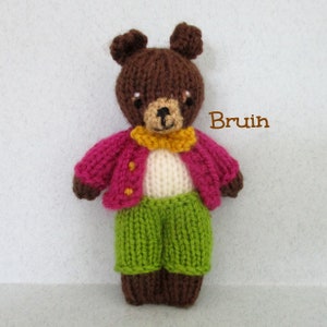 10 BUSY LITTLE BEARS 4 10cm, teddy bear knitting pattern, toy knitting pattern, doll house bear, pdf image 8