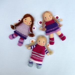 FAIRY BELLES - 6" (15cm) Doll knitting pattern - Pdf instant download