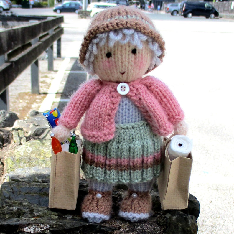 Granny Pearl 7 17cm small doll knitting pattern pattern for granny image 4