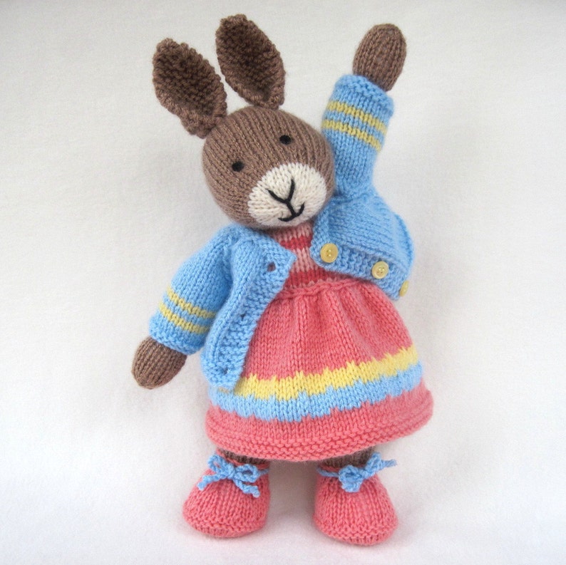 Mother Bunny 13 33cm rabbit doll knitting pattern INSTANT DOWNLOAD image 4