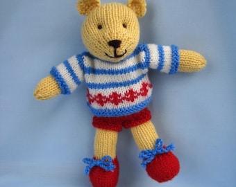Butternut Bear - 10&quot; (25cm) - teddy knitting pattern - INSTANT DOWNLOAD