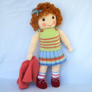 Belinda Jane 18'' 45cm Doll knitting pattern cardigan, skirt and top, DK yarn, 2 straight needles, instant download image 5