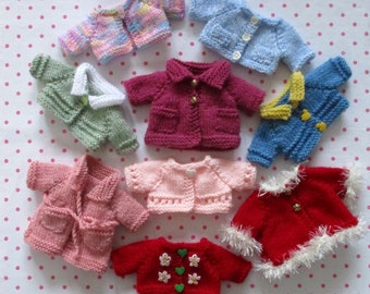 8'' - 9'' Dollytime dolls, Cardigans, coats, dressing gowns. Two needles using DK,  Pdf instant download