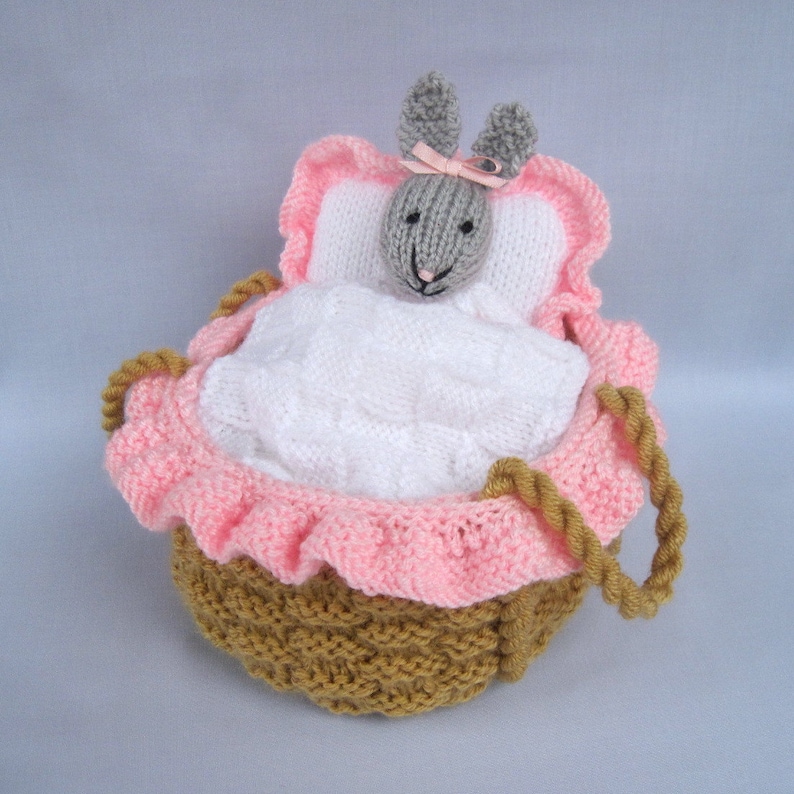 Baby Bunny, toy knitting pattern, bunny knitting pattern, toy crib, rabbit doll toy, pdf image 3