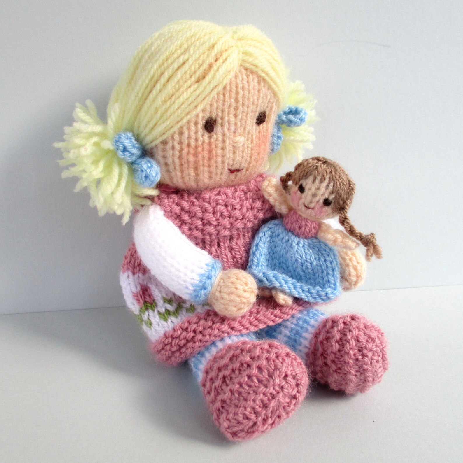 DOLLY ROSE 8 20cm With Tiny Doll Doll Knitting Etsy