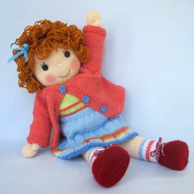 2 doll knitting pattern, Belinda Jane and Merrily Ann Raggedy Ann 18 45cm doll knitting patterns INSTANT DOWNLOAD image 2