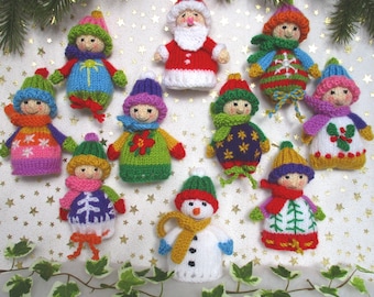 10 Christmas Favour Bags, Bottle Toppers, Secret Santa, 4" Party Bags, Christmas Decorations, Egg Cosies, Pdf instant download
