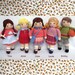 5 Little Friends in Autumn, small doll knitting pattern, 6' (15cm) - pdf 