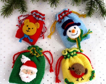 Bags of Festive Fun - 4&quot; (10cm) Christmas bags - party bags - Christmas tree decorations - PDF instant download