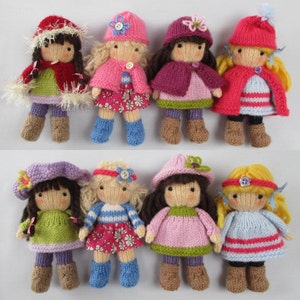 Little Belles - 6&quot; (15cm) -  Doll knitting pattern - Toy knitting pattern - Doll clothes - Pdf