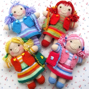 Rainbow Rascals 923cm Toy knitting pattern/ Doll knitting pattern/ Doll clothes pattern Pdf instant download image 2