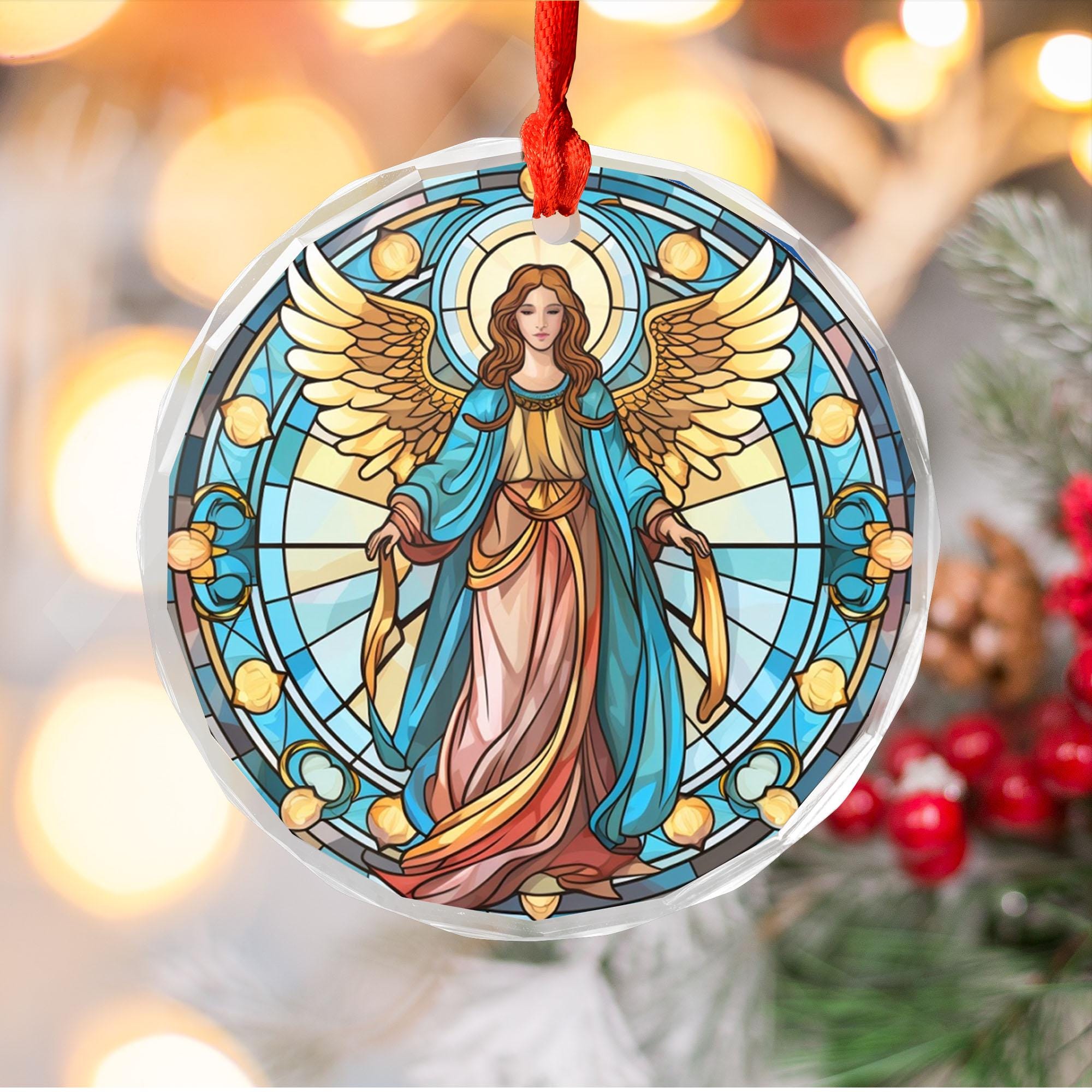 Angel Christmas Ornament | Stained Glass Angel Acrylic, Ceramic or ...