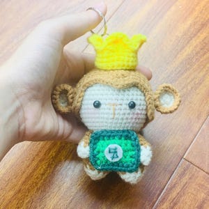Crochet Monkey Keychain: Handmade Amigurumi Bag Charm