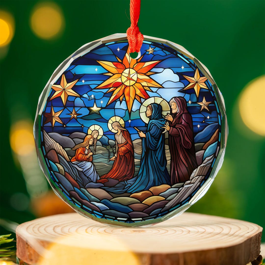 Three Wise Men Ornament | Stained Glass Nativity Scene Christmas Tree ...