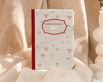 Composition Book iPad Case with Pencil Holder: Sweet Moment Design