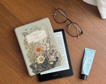 Vintage Floral Komposition Buch Kindle Paperwhite 12th Hülle Mit Gurt Kobo Clara Color Auto Wach/Schlaf Hülle Klare Rückseite Hülle Geschenk für Mama