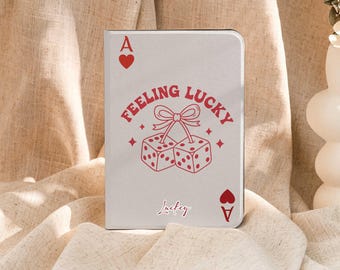 Feeling Lucky iPad Case with Pencil Holder: Book or Flip Style, Auto Wake/Sleep