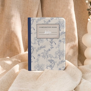 Florale iPad Hülle mit Pencilhalter - Book Cover Style