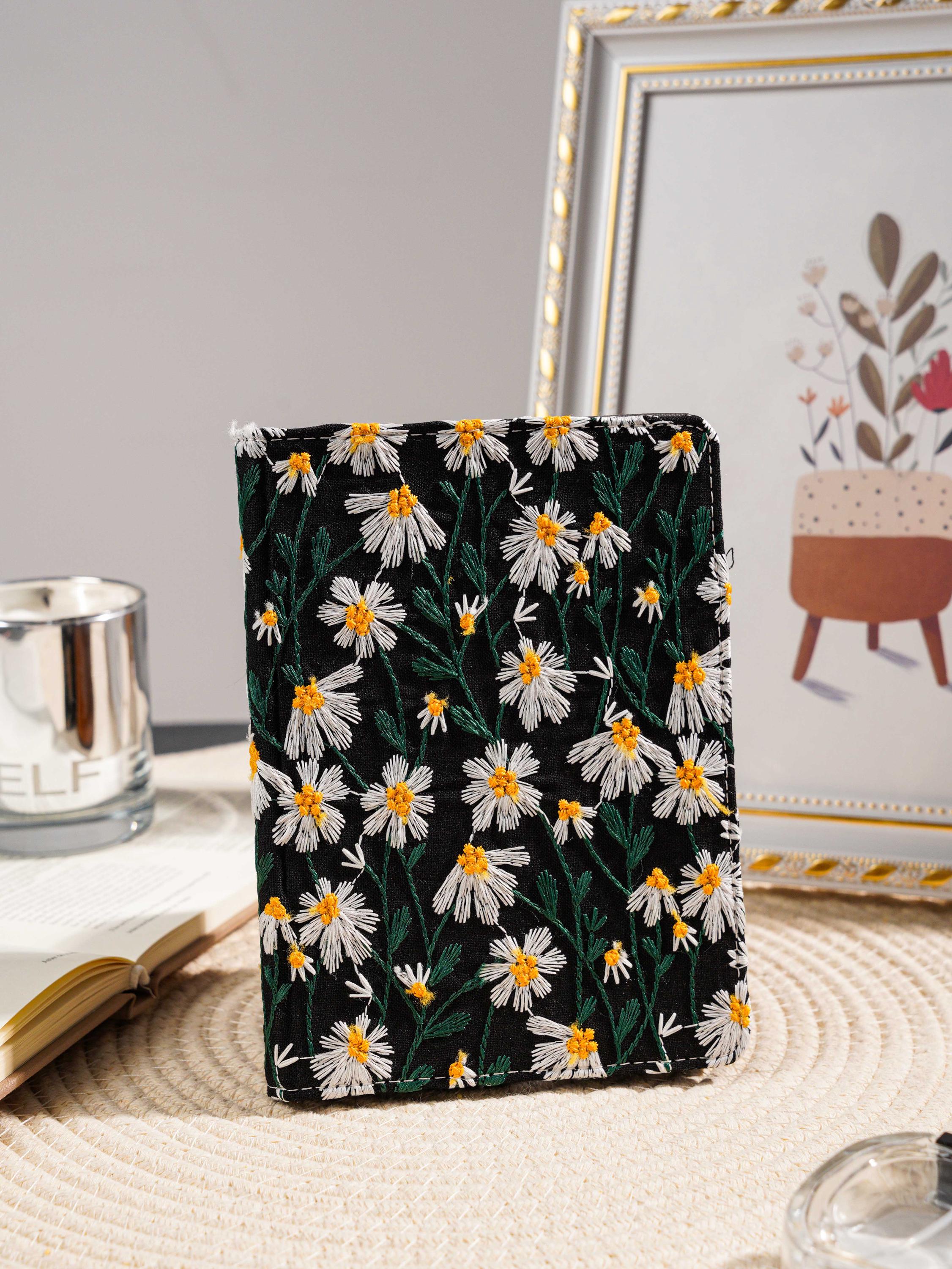 Hand Embroidered Blue Daisy Leather Kindle Case, Kindle Paperwhite 12th ...