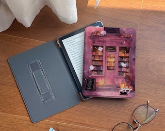 Spooky Bookstore Kindle Paperwhite Case 12th Gen with Hand Strap and Stand, Kindle Case With Auto Wake/Sleep, Back Magnetic, Gift for her