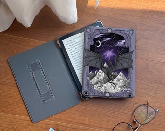 Funda para Kindle Paperwhite con diseño de dragón místico: funda magnética para lector de libros