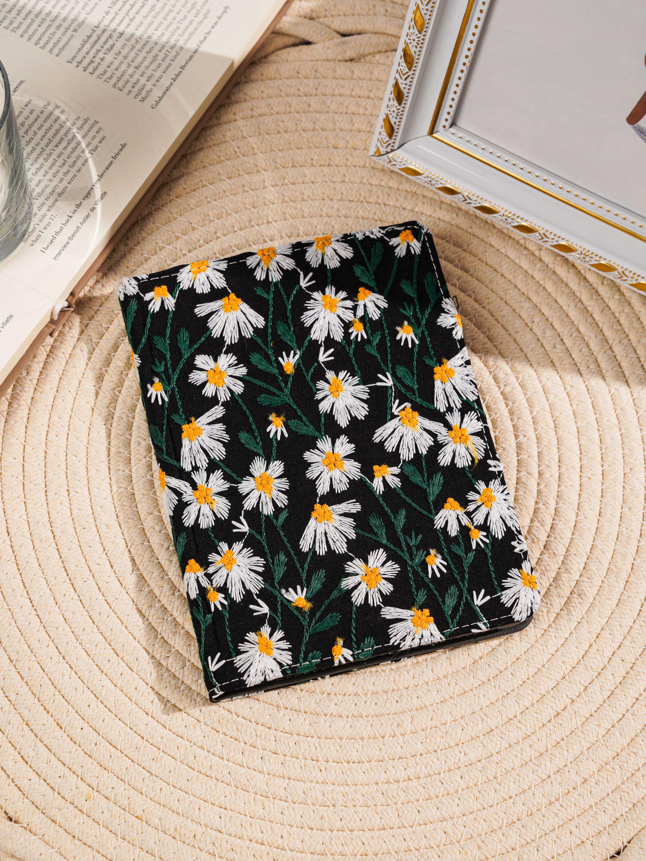Hand Embroidered Blue Daisy Leather Kindle Case, Kindle Paperwhite 12th ...