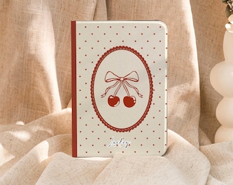 Funda para iPad Love Cherry Bow con soporte para lápiz - Encendido/apagado automático