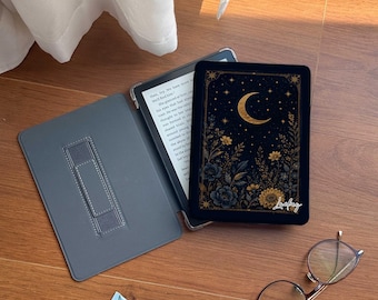 Celestial Moon Floral Kindle Case Detachable Magnetic Kindle Case Kindle Paperwhite 12th 7'' Cover Kobo Clara BW Case Auto Wake/Sleep