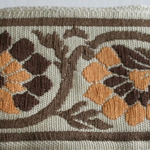 WIDE Vintage Trim Bruin Oranje Bloemen en Wijnstokmotief 4 meter