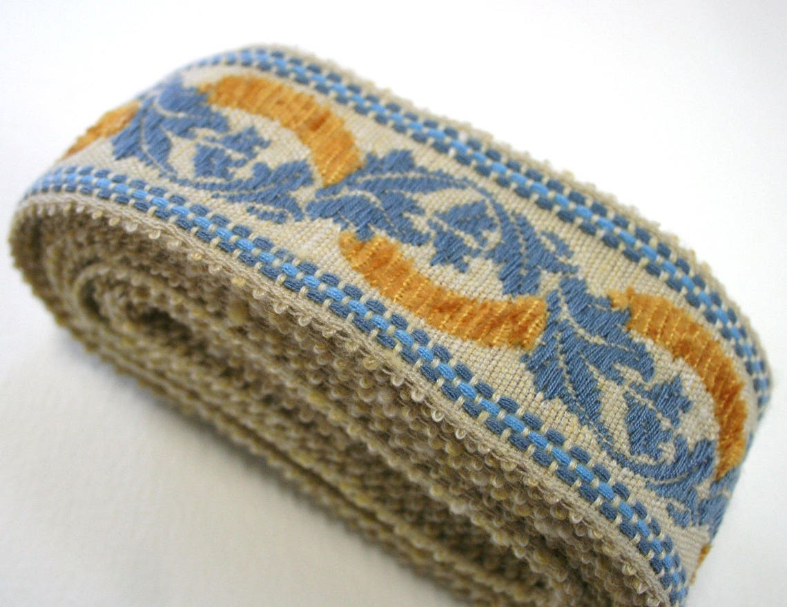 Vintage Upholstery Trim Floral Design Raised Chenille Effect 4 Etsy