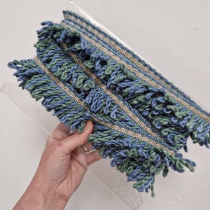 Vintage Blau, Grün und Creme Fransenborte Fransen 5m Kissen Kleidung Polster Borte Nähen Kurzkurzwaren