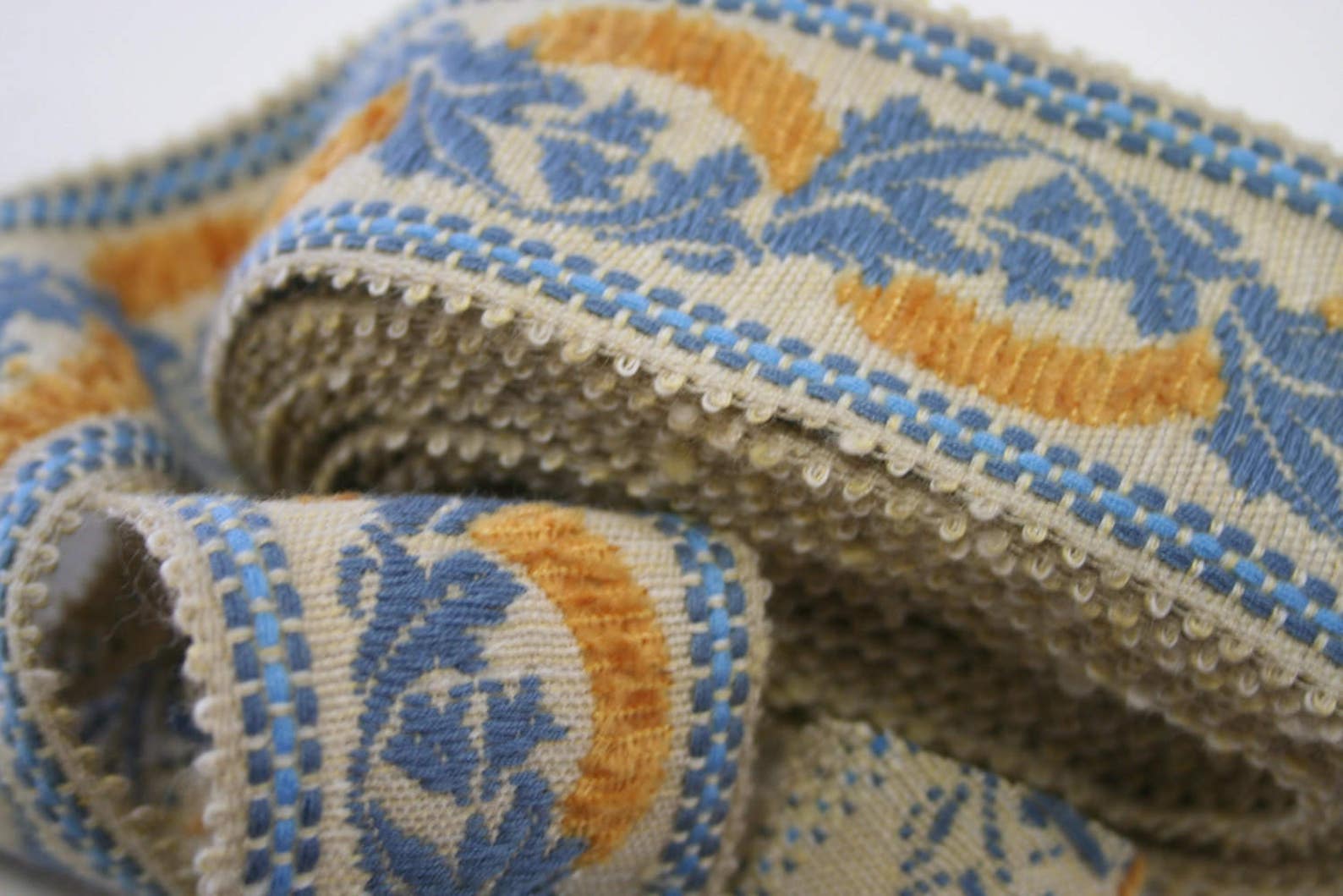 Vintage Upholstery Trim Floral Design Raised Chenille Effect 4 Etsy