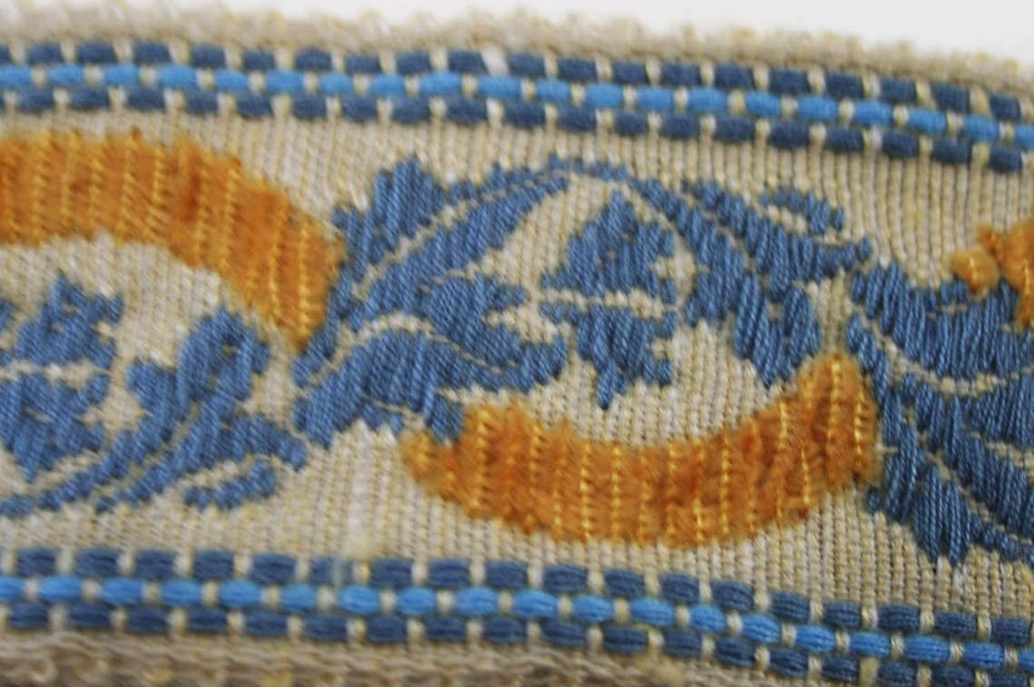 Vintage Upholstery Trim Floral Design Raised Chenille Effect 4 Etsy