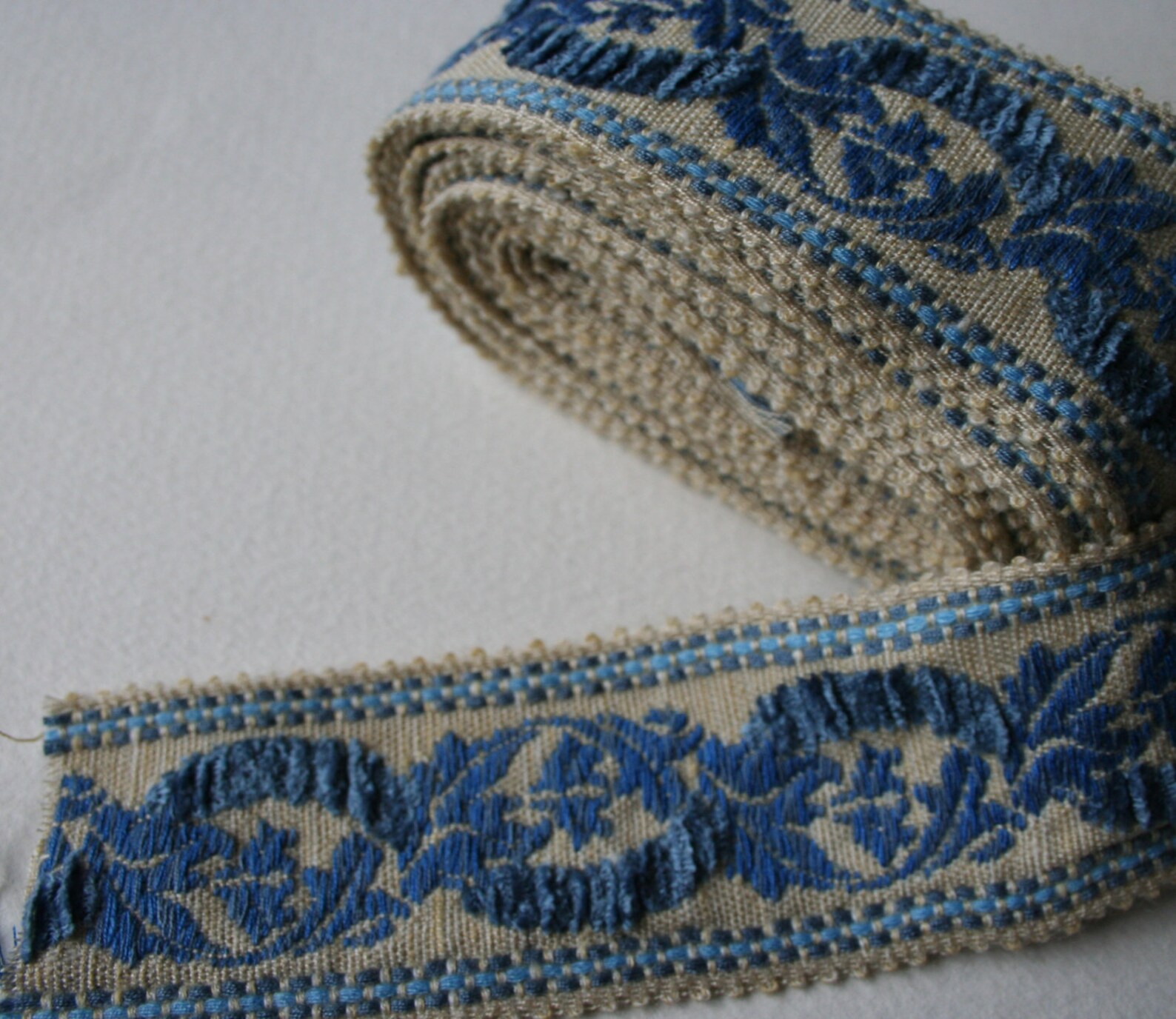 Slim Version Vintage Upholstery Trim Floral Design Raised Etsy