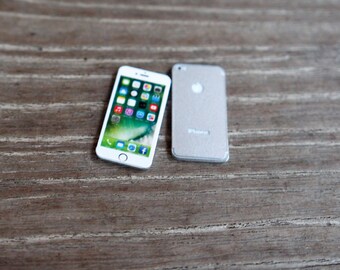 New Silver IPhone 7 Miniature Scale 1:6 for Blythe Barbie Puki Lati Revoltech and similar Dolls.