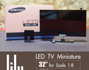 New LED TV Miniature for dollhouse scale 1:12, Lati doll or similar Dolls