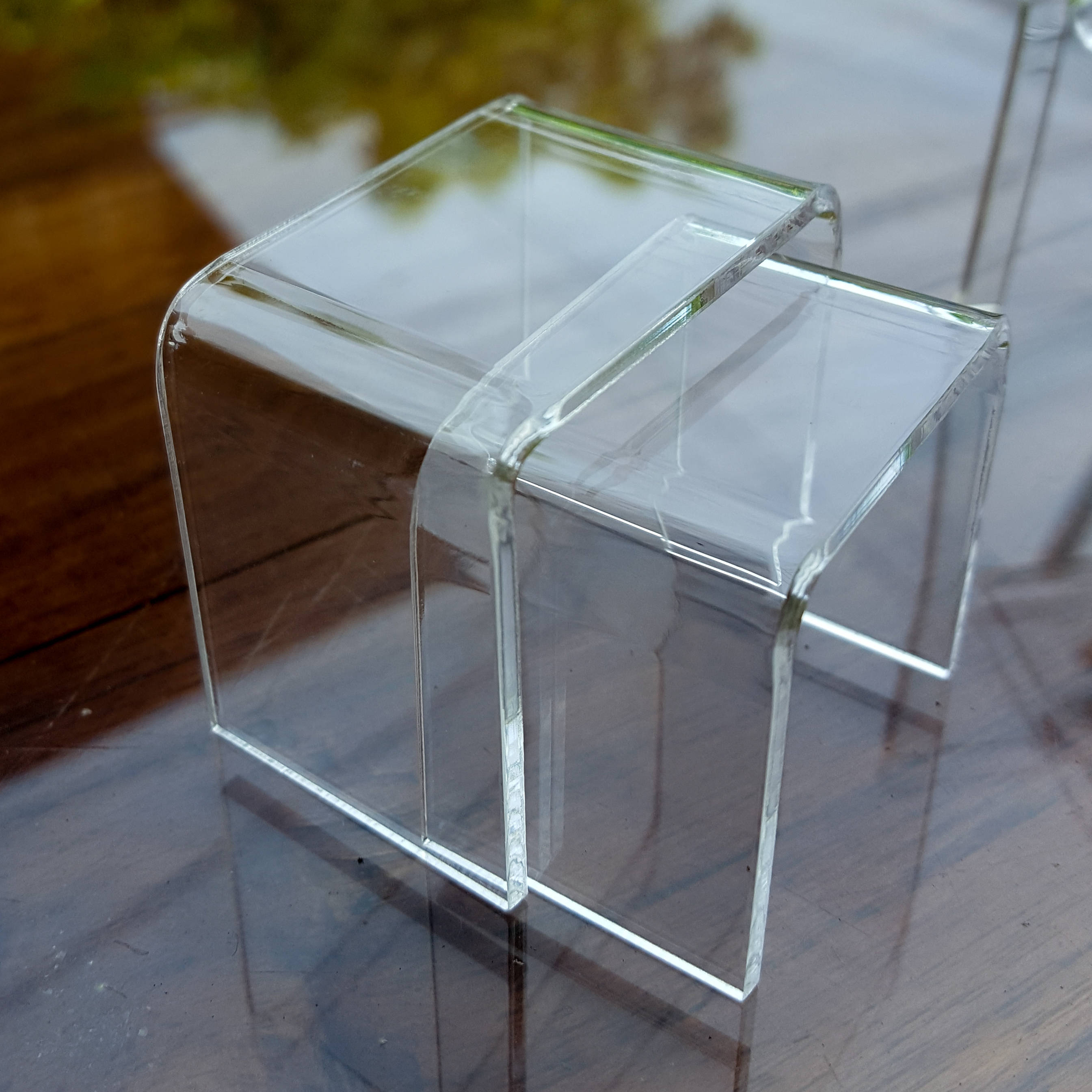 Modern miniature CLEAR Acrylic Nesting End Table Coffee Table Etsy