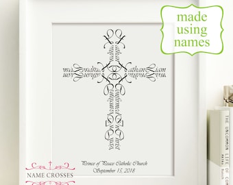 Personalized Confirmation Name Cross | 5x7 print | Confirmation gift for boys | Confirmation gift for girls | Name Cross | FREE SHIPPING