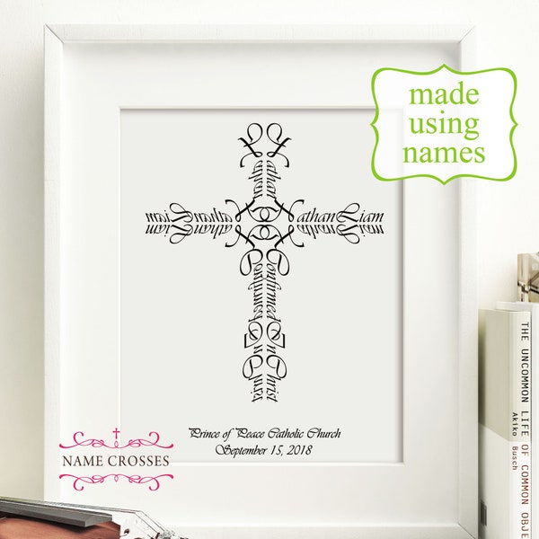 Confirmation gift for boys | Personalized Confirmation Name Cross | 5x7 print | Confirmation gift for girls | Name Cross | FREE SHIPPING