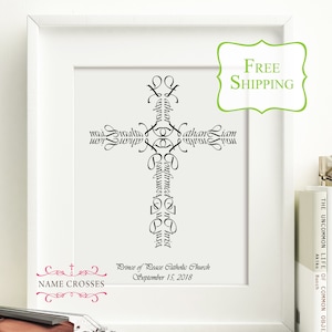 Personalized Confirmation Name Cross | 5x7 print | Confirmation gift for boys | Confirmation gift for girls | Name & Date | FREE SHIPPING