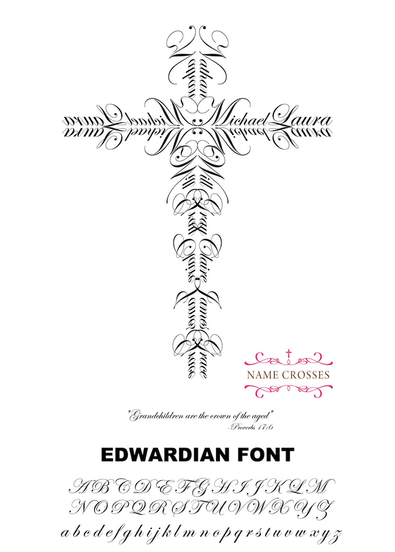 Personalized FAMILY Name Cross Print 8x10 FREE SHIPPING - Etsy