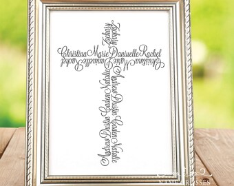 Personalized Children Grandchildren Name Cross for Dad Father In Law on Fathers Day | Personalized Fathers Day Gift for Dad Fathers Day Idea