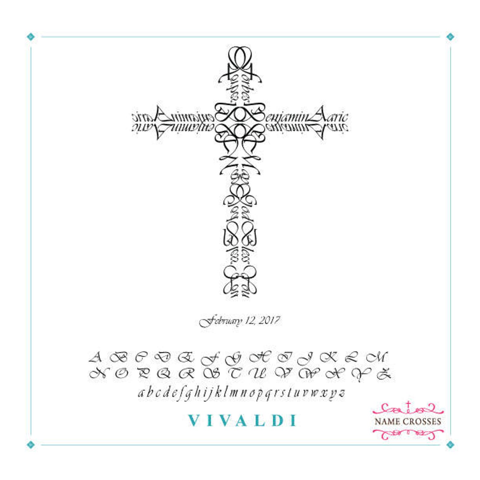 Baby Baptism Personalized Name Crosses Print Gift 5x7 FREE Etsy