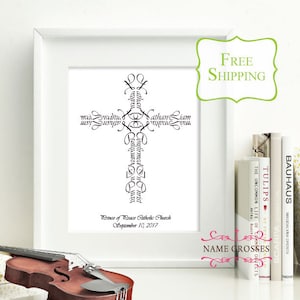 Personalized Confirmation Name Cross | 5x7 print | Confirmation gift for boys | Confirmation gift for girls | Name Cross | FREE SHIPPING