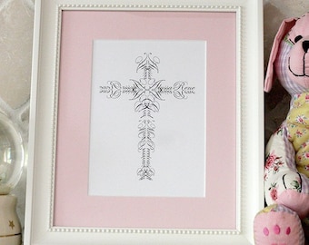 ORIGINAL Baptism Personalized Name Cross Print 5x7 FREE | Etsy