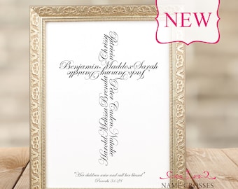 Personalized Mother's Day Gift • Children & Grandchildren Names in a Cross • Grandma Gift From Kids • Mothers Day Gift for Grandma Idea sign