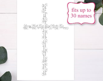 Personalized Mother's Day Gift • Children & Grandchildren Names in a Cross • Grandma Gift From Kids • Mothers Day Gift for Grandma Idea sign