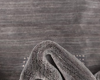 Alfombra de lana gris oscuro de 4x6 / Alfombra geométrica nórdica escandinava / Alfombra tejida a mano de tejido plano / Alfombra minimalista moderna / Alfombra de lana gris