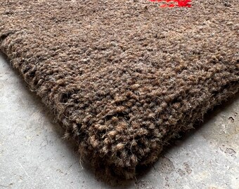 Alfombra Gabbeh anudada a mano de 1,2 x 1,8 m, de lana gris carbón, estilo tribal artesanal, estilo persa minimalista, lista para enviar a EE. UU.
