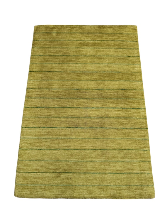 Chartreuse Green Wool Rug 4x6, Hand Tufted Modern Area Rug, Minimalist Textured Wool Rug for Living Room